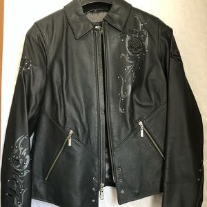 Harley D Women's Swarovski Skull Leather jacket